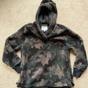 Dylan Faux Sherpa Camo Side Zip Hoodie